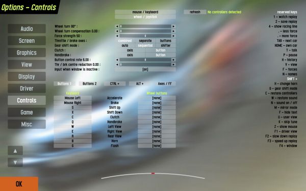 Options/Controls - LFS Manual